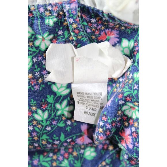 Vintage Candi Jones Micro Floral Sweetheart Dress Eyelet Lace Ruffle Cami Strap - Picture 16 of 16